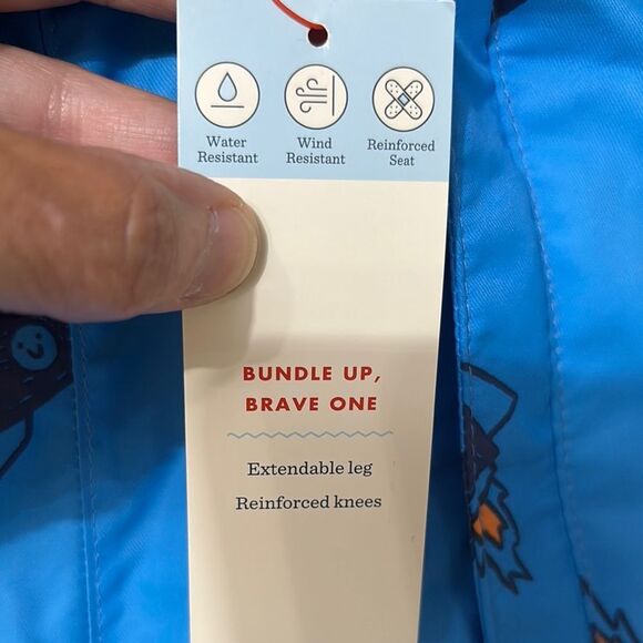 NWT Cat & Jack Vibrant Blue Infant Snowsuit with a Rocket Print - Picture 7 of 12